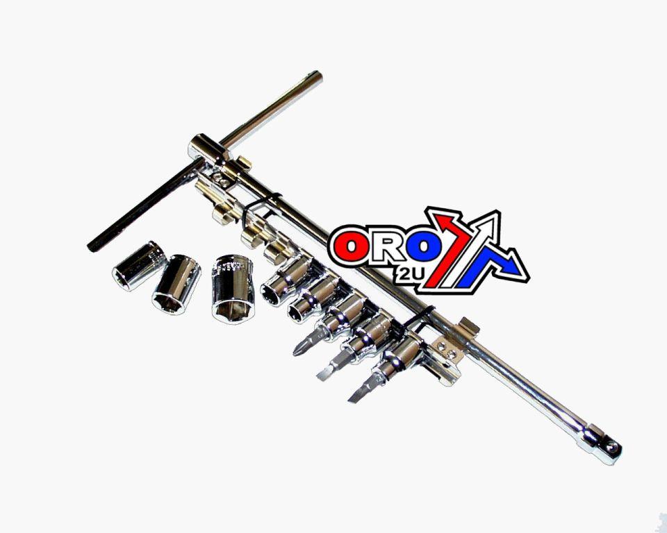T-BAR TOOL KIT 9 pcs, 3/8" drive, Socket Size 8, 10, 12, 14 & 17mm