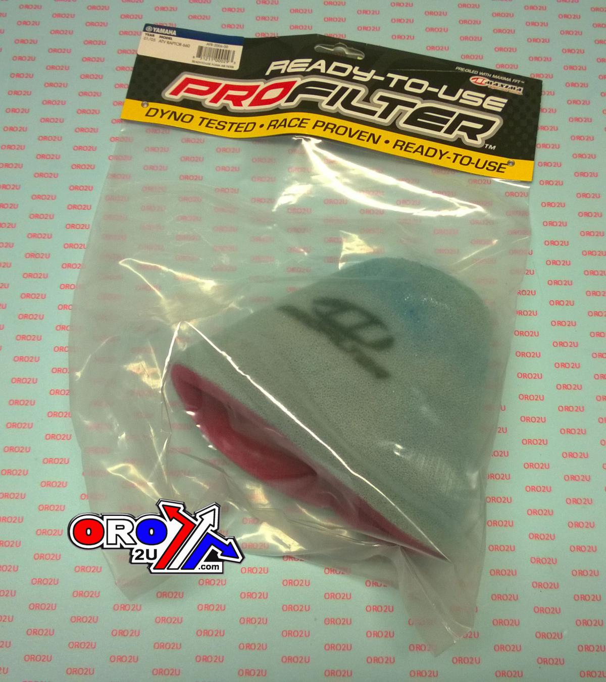 AIR FILTER 660 RAPTOR 01-05 ATV, READY 2 USE OILED
