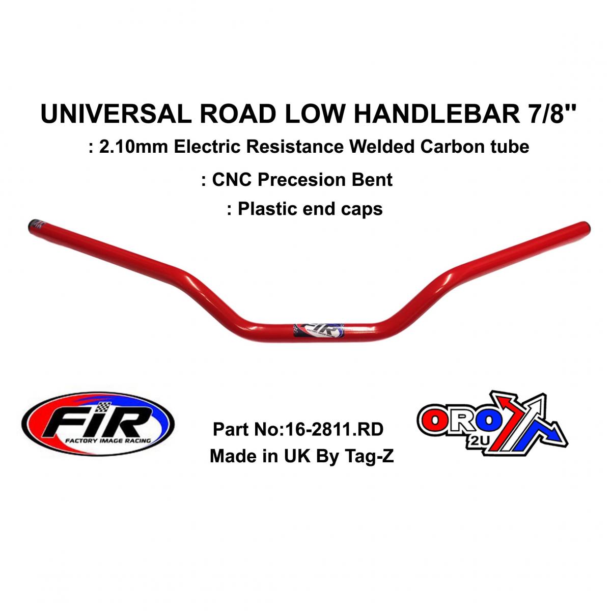 ROAD LOW HANDLEBAR 7/8'', S/BIKE SPORTS UNIVERSAL RED, REN REF : 754-01
