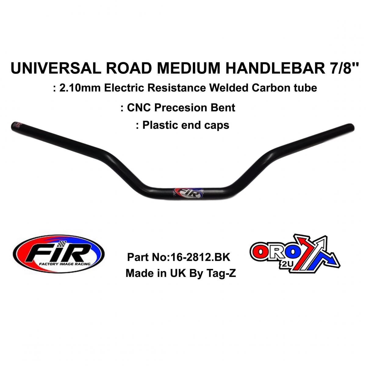 ROAD MEDIUM HANDLEBAR 7/8'', S/BIKE SPORTS UNIVERSAL MAT BK, REN REF : 755-01