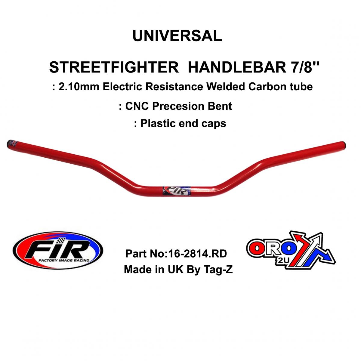 STREETFIGHTER HANDLEBAR 7/8'', ROAD SPORTS UNIVERSAL RED, REN REF : 789-02