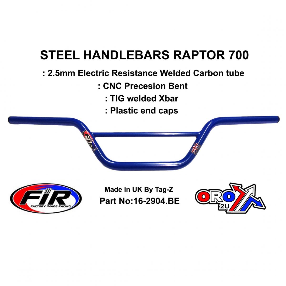 STEEL HANDLEBARS RAPTOR 700, / BLUE 22mm 7/8'', REF 48-811 / 811-01