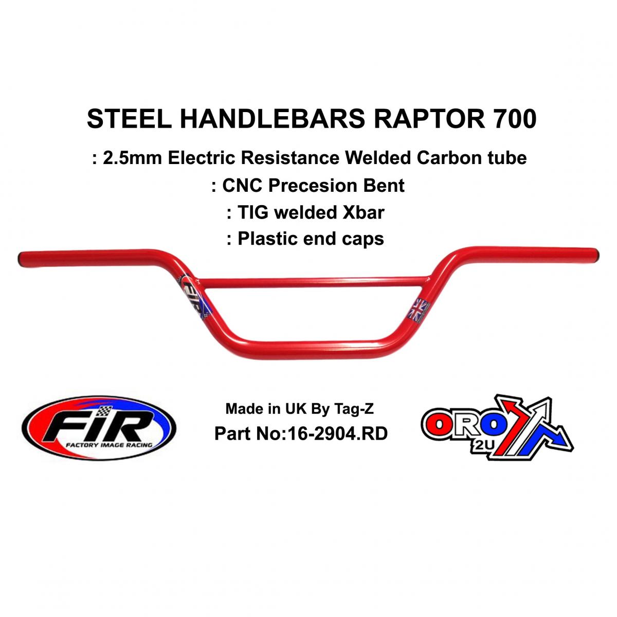 STEEL HANDLEBARS RAPTOR 700, / RED 22mm 7/8'', REF 48-811 / 811-01