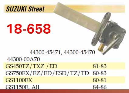 FUEL TAP 44300-45471 SUZUKI GS750-1150 80-86, K&L 18-4359