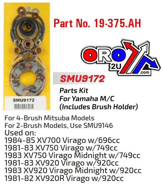 STARTER MOTOR REPAIR KIT, YAMAHA XV700/750/920 SMU9172, ARROWHEAD