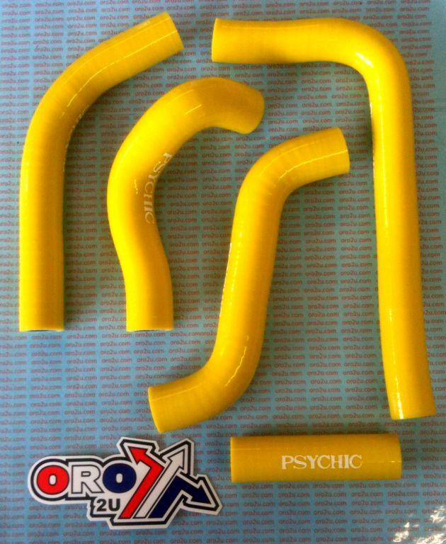 HOSE KIT/5 SUZUKI RMZ450 08-17 YELLOW, SILICONE RADIATOR, PSYCHIC MX-10032