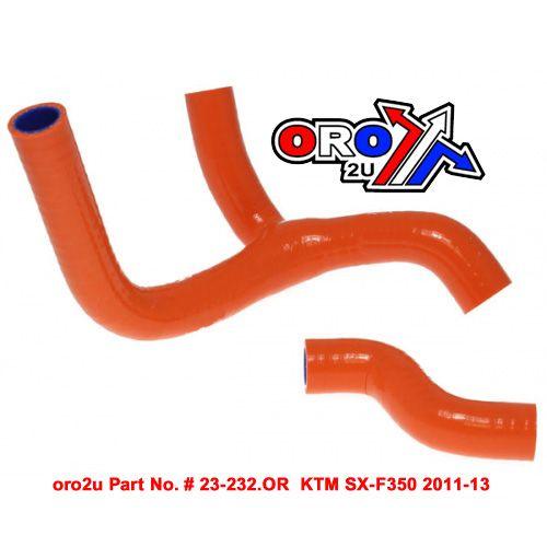 HOSE KIT/2 SXF 350 11-14 KTM SILICONE RADIATOR ORANGE