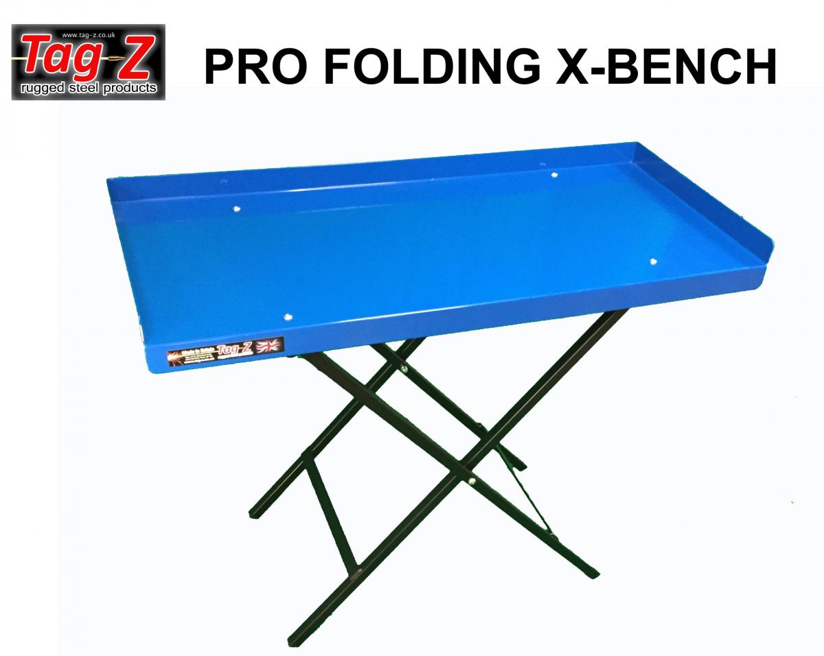 TAG-Z PRO FOLDING X-BENCH, BLUE / TABLE / WORK TOP