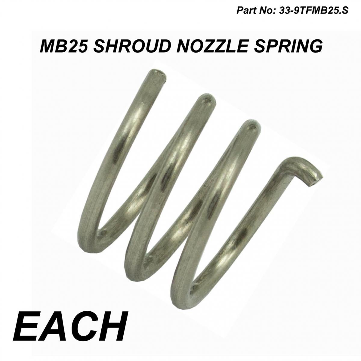 MB25 SHROUD NOZZLE SPRING, OD 12.60mm X ID 15.50mm