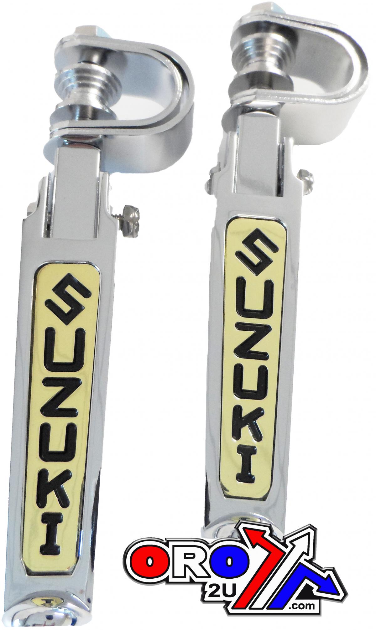 FOOT PEG SET CHROME SUZUKI universal bolt on