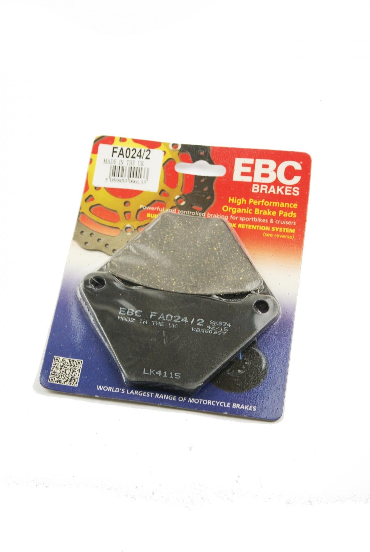 BRAKE PADS SEMI-METAL, EBC FA024/2 / FA24/2 HARLEY