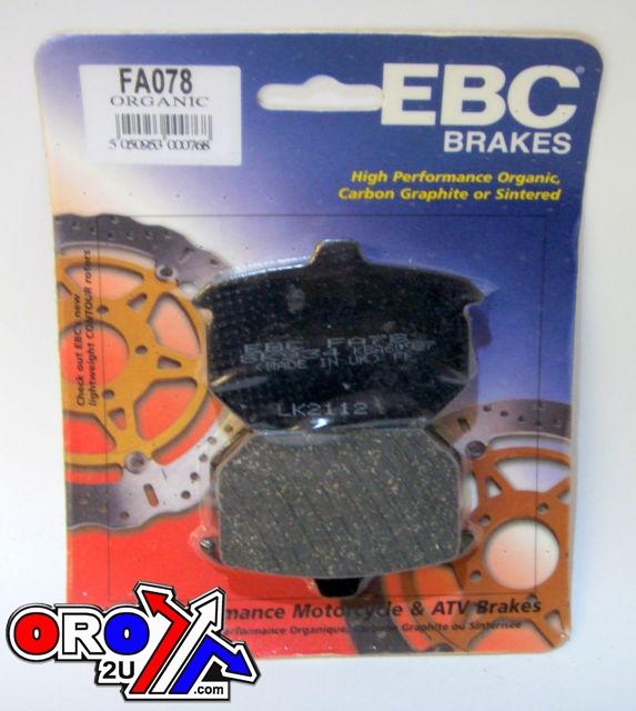 BRAKE PADS STD SEMI-METAL, EBC FA078, HARLEY DAVIDSON 80s REAR