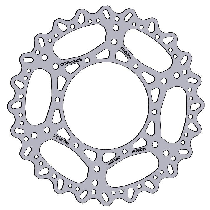 DISC BRAKE FRONT YAMAHA YZ450F 16-19, WR450F 16-20, CC PRODUCTS