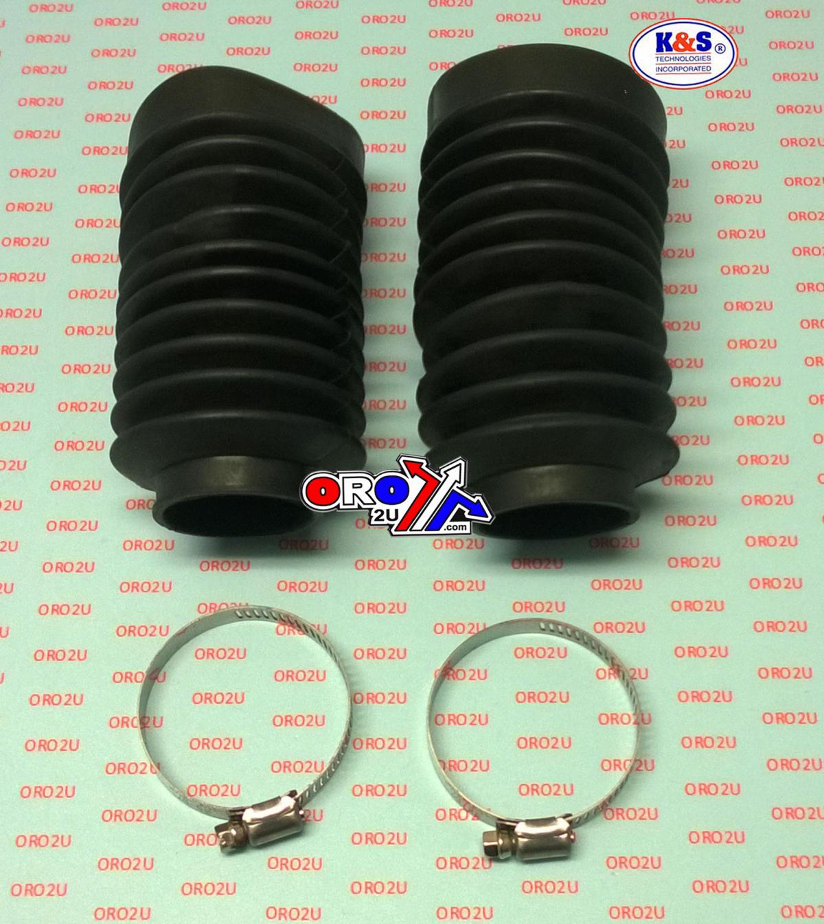 200mm FORK BOOT SET BLACK HINKLEY T100 BONNEVILLE TYPE.