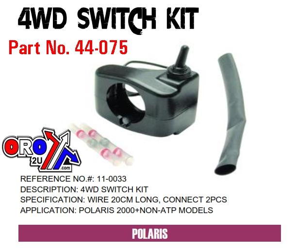 4WD SWITCH KIT. Universal Polaris 2000, Non-ATP Models