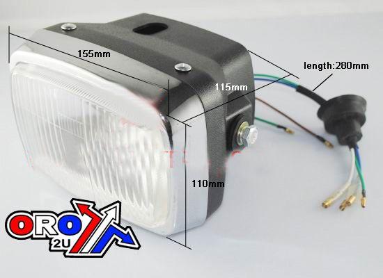 UNIVERSAL RECTANGLE HEADLIGHT ASSEMBLY, SIDE MOUNT