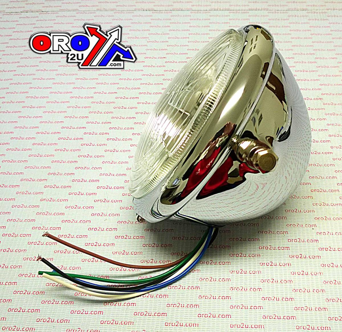 UNIVERSAL 5.5" CHROME ROUND HEADLIGHT 12V