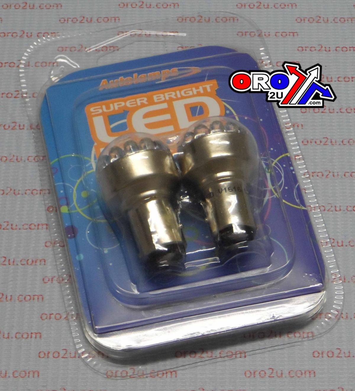 LED BULB 12V WHITE BAY15D, STOP TAIL, PACK OF 2
