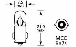BULB 12V 2W PANEL 7mm