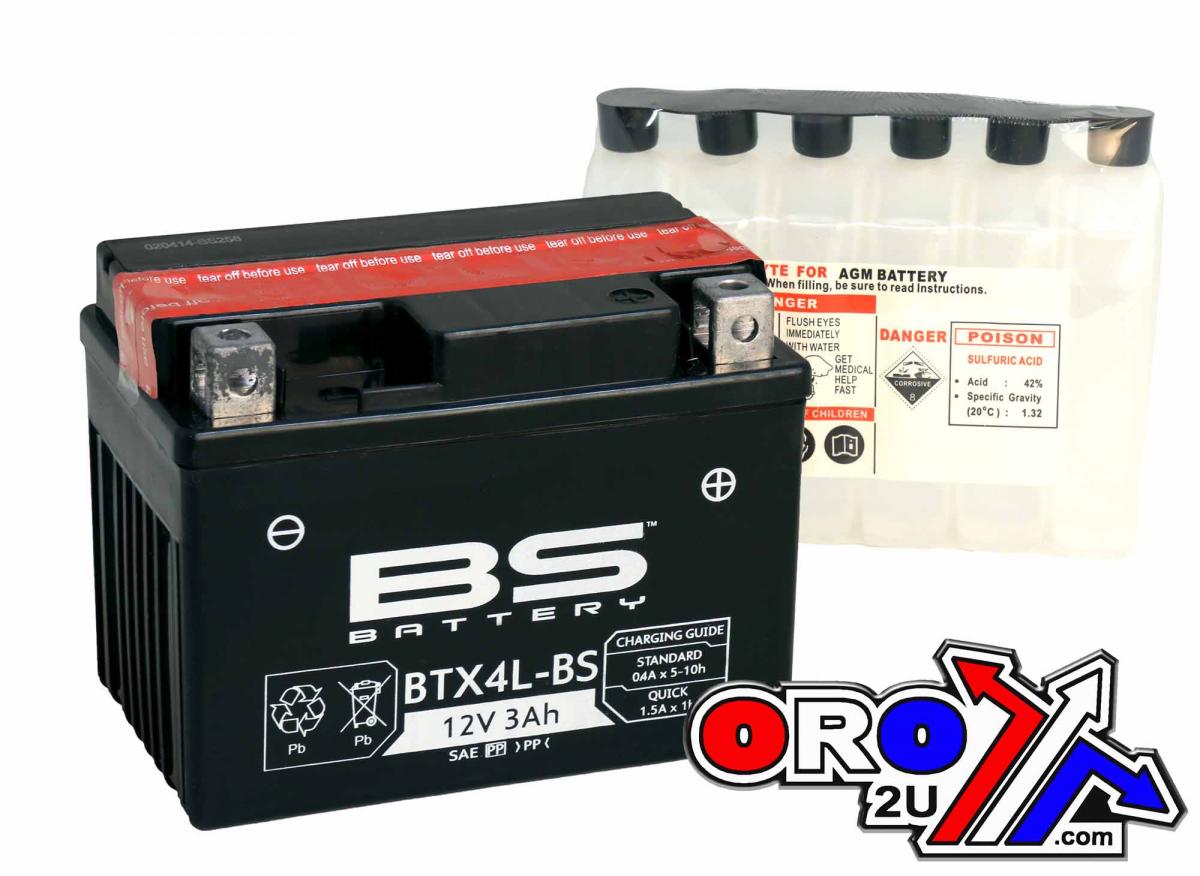 BATTERY YTX4L-BS 12V, BS Maintenance Free BTX4L-BS, BS-BTX4L-BS