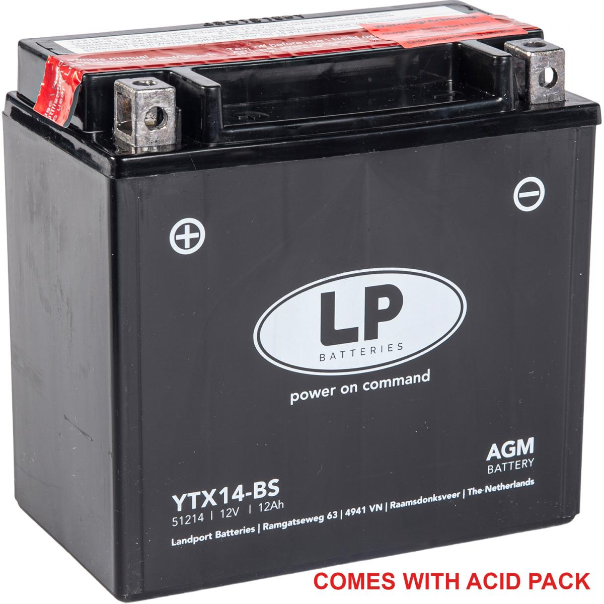 BATTERY LTX14-BS 12V, Maintenance Free, AMG, YTX14-BS
