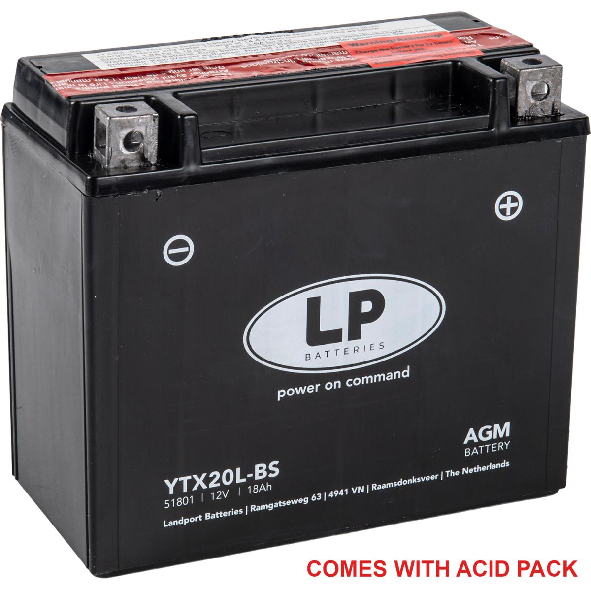BATTERY YTX20L-BS 12V M.FREE LANDPORT Maintenance Free
