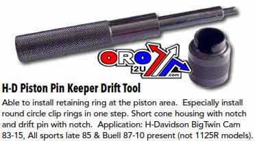 HD Piston Pin Keeper Drift, HARLEYS BigTwin Cam 83-15
