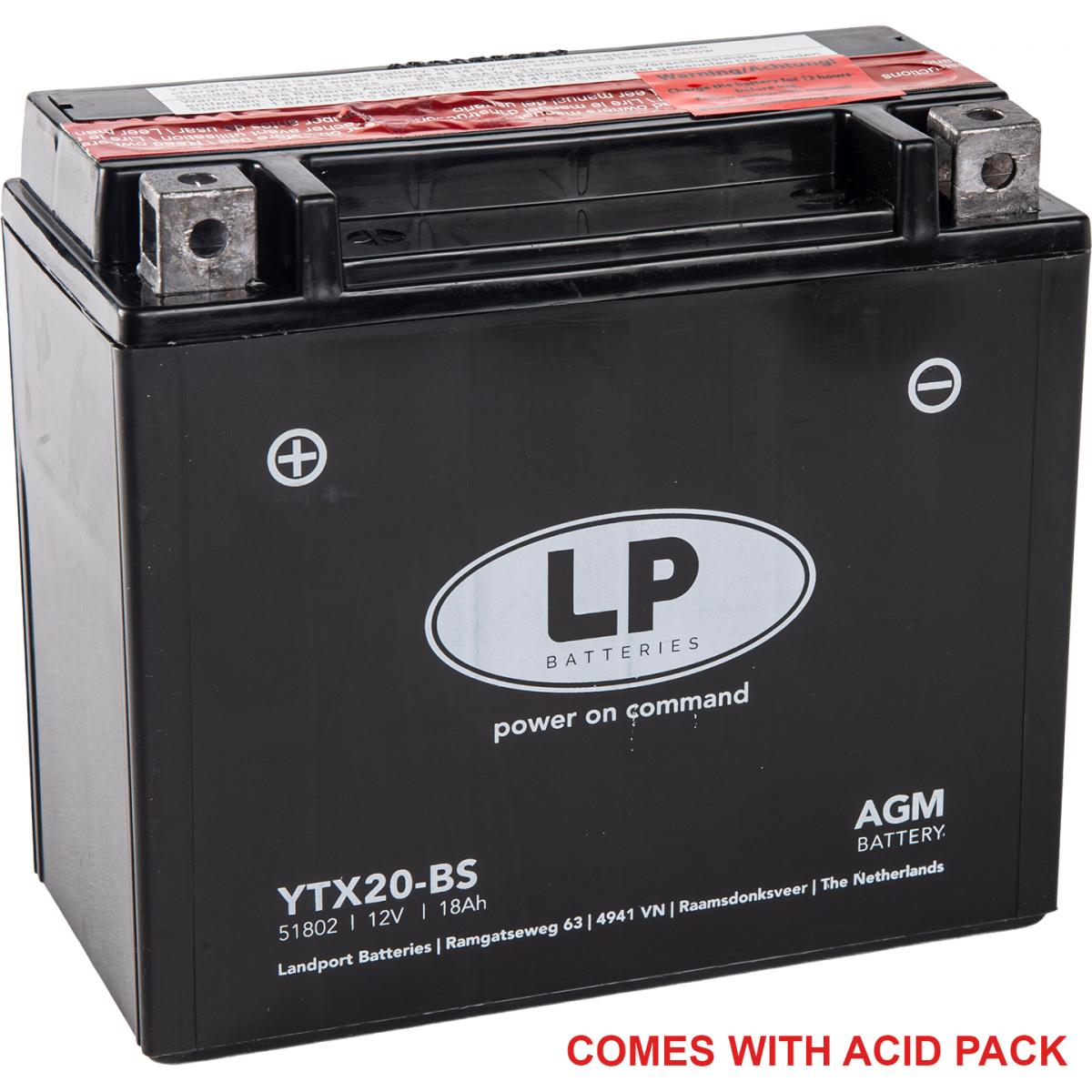 BATTERY YTX20-BS 12V 18Ah. MF LANDPORT Maintenance Free