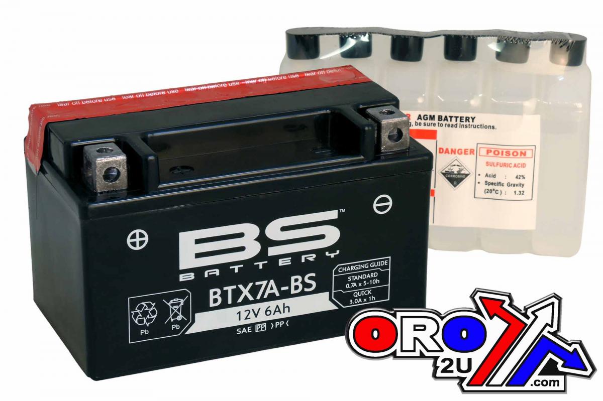 BATTERY YTX7A-BS 12V 6Ah, BS Maintenance Free BTX7A-BS, BS-BTX7A-BS