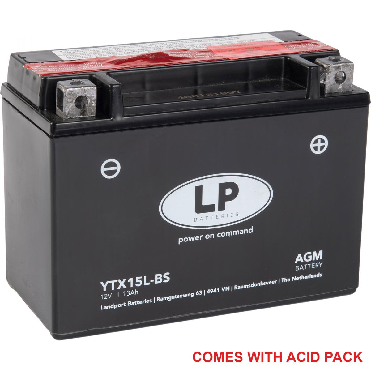BATTERY LTX15L-BS 12V 12AH, Maintenance Free, YTX15L-BS