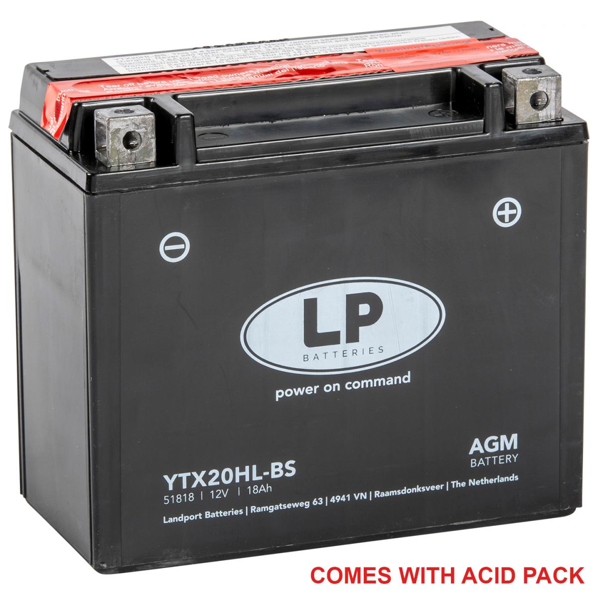 BATTERY LTX20HL-BS 12V Maintenance Free, LTX20HL-BS