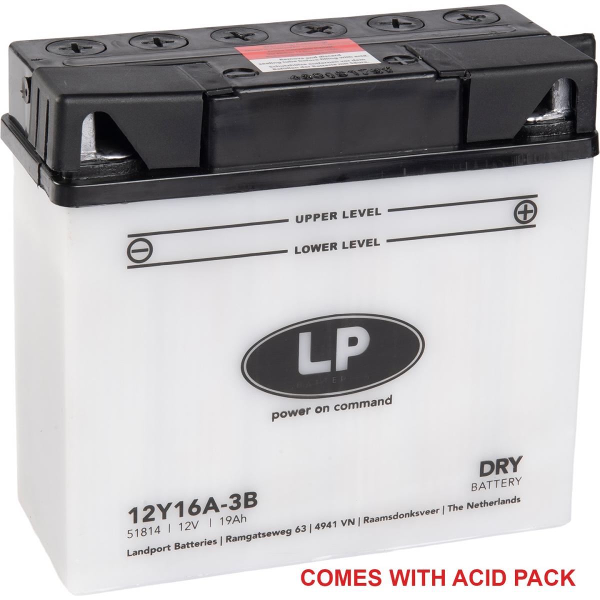 BATTERY 12Y16A-3B 12V 19Ah