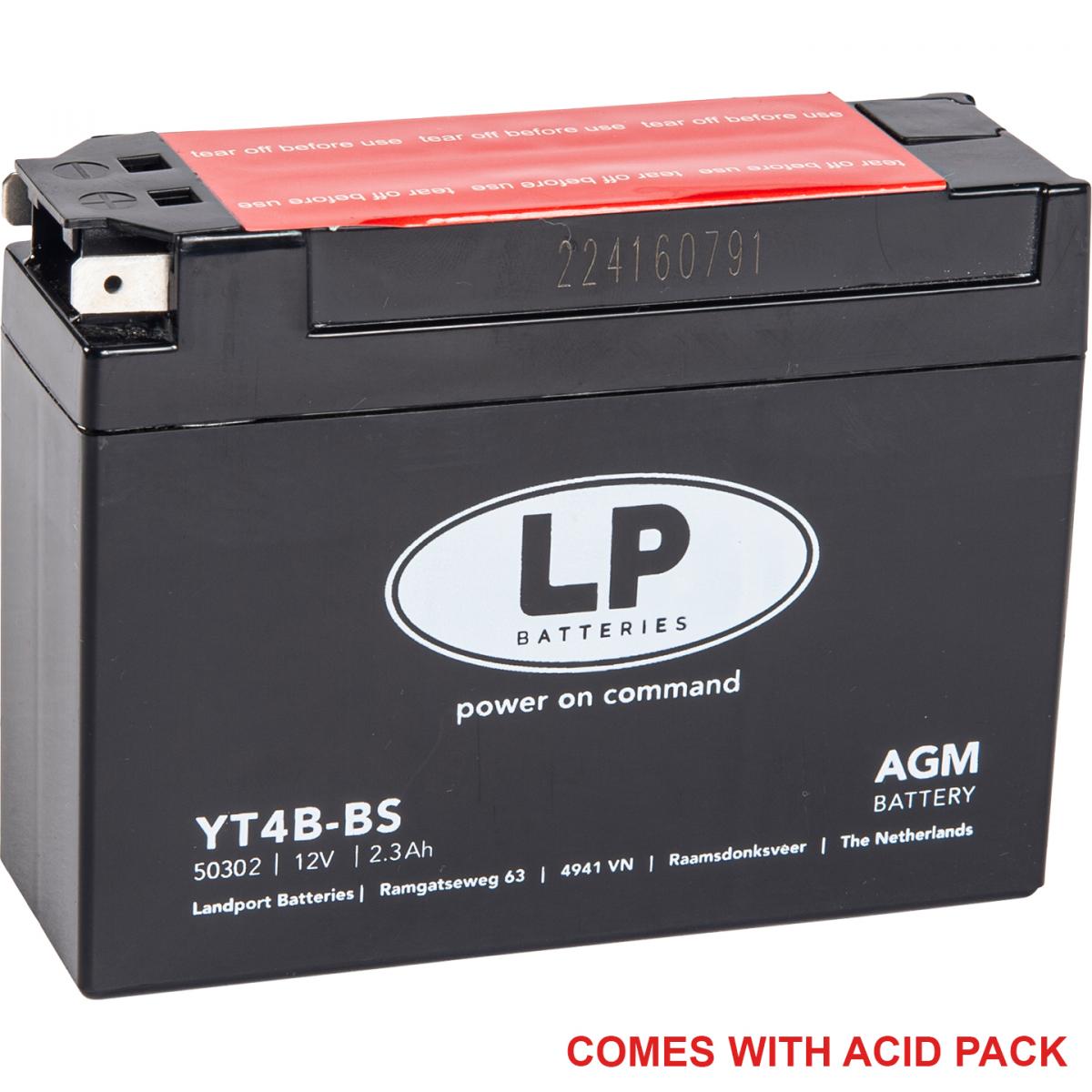BATTERY LT4B-BS 12V 2.3Ah, MAINTENAN FREE, YT4B-5