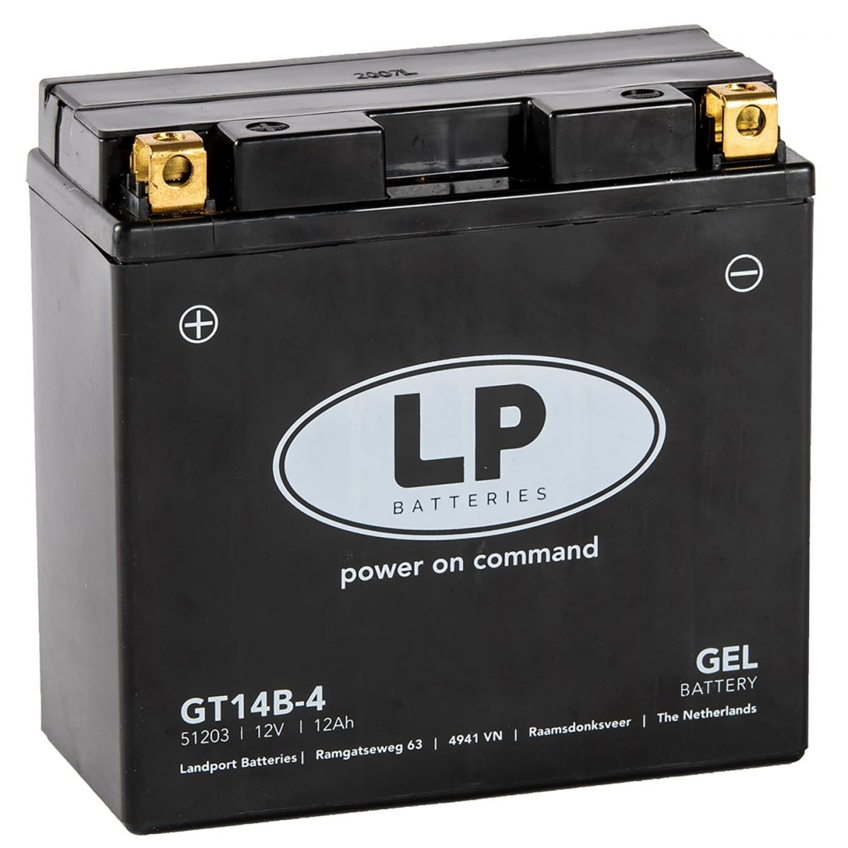 BATTERY GT14B-4 12V 12Ah GEL, LT14B-4, SAME AS YT14B-4/YT14B-BS