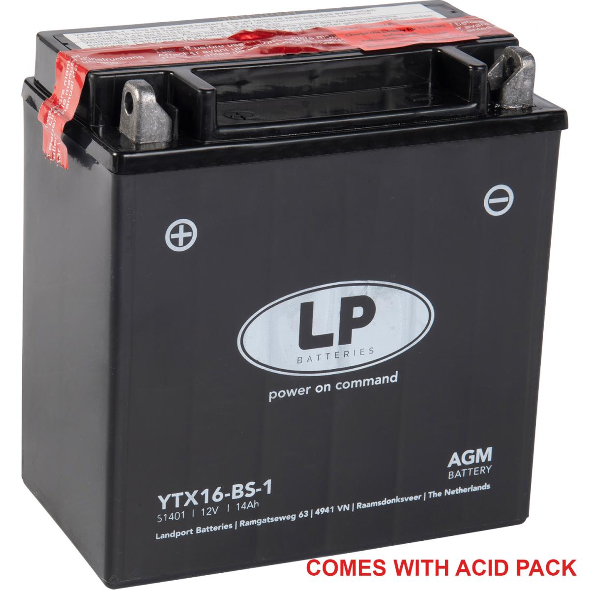 BATTERY LTX16-BS-1 12V 14Ah, Maintenance Free, YTX16-BS-1