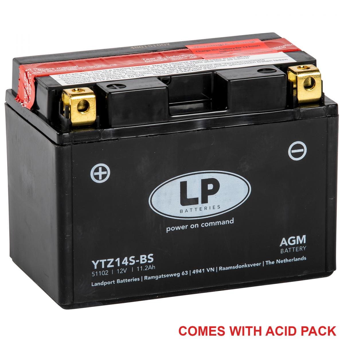 BATTERY LTZ14S-BS 12V Maintenance Free, AGM, YTZ14S-BS