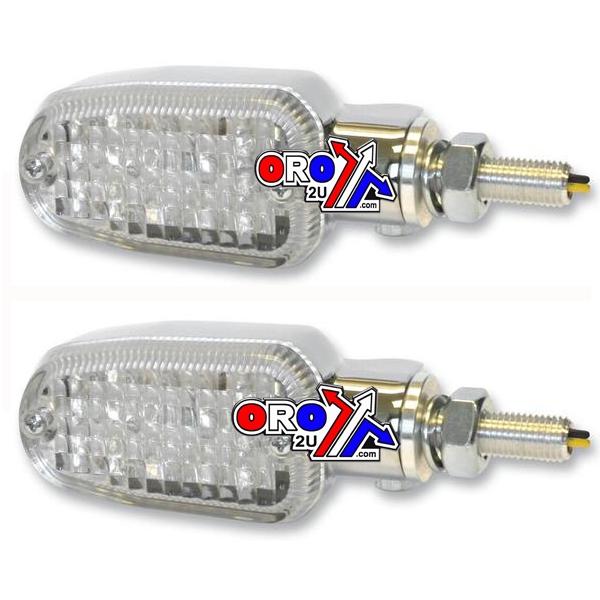 UNIVERSAL INDICATORS ALUMINUM CHROME, CLEAR LENS, LED, E MARKED, 3 WIRE