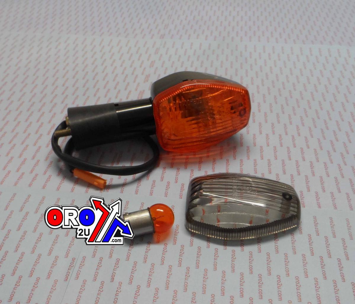 INDICATOR AMBER / CLEAR LENS HONDA 70mm stem CBR 02>, FR/RL