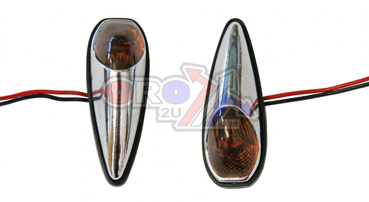 UNIVERSAL FLUSH MOUNT INDICATORS SMOKE LENS PAIR, CHROME LOOK, 60x22mm