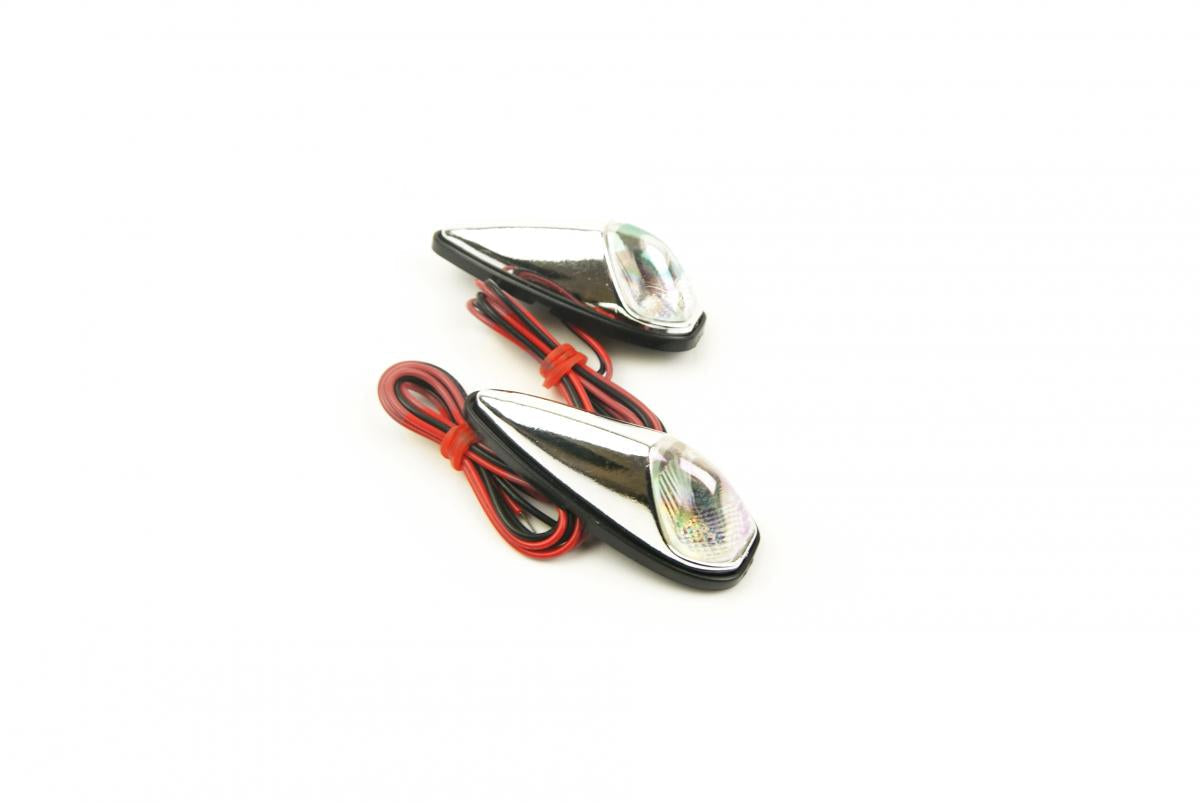 UNIVERSAL FLUSH MOUNT INDICATORS CLEAR LENS PAIR, CHROME LOOK, 60x22mm