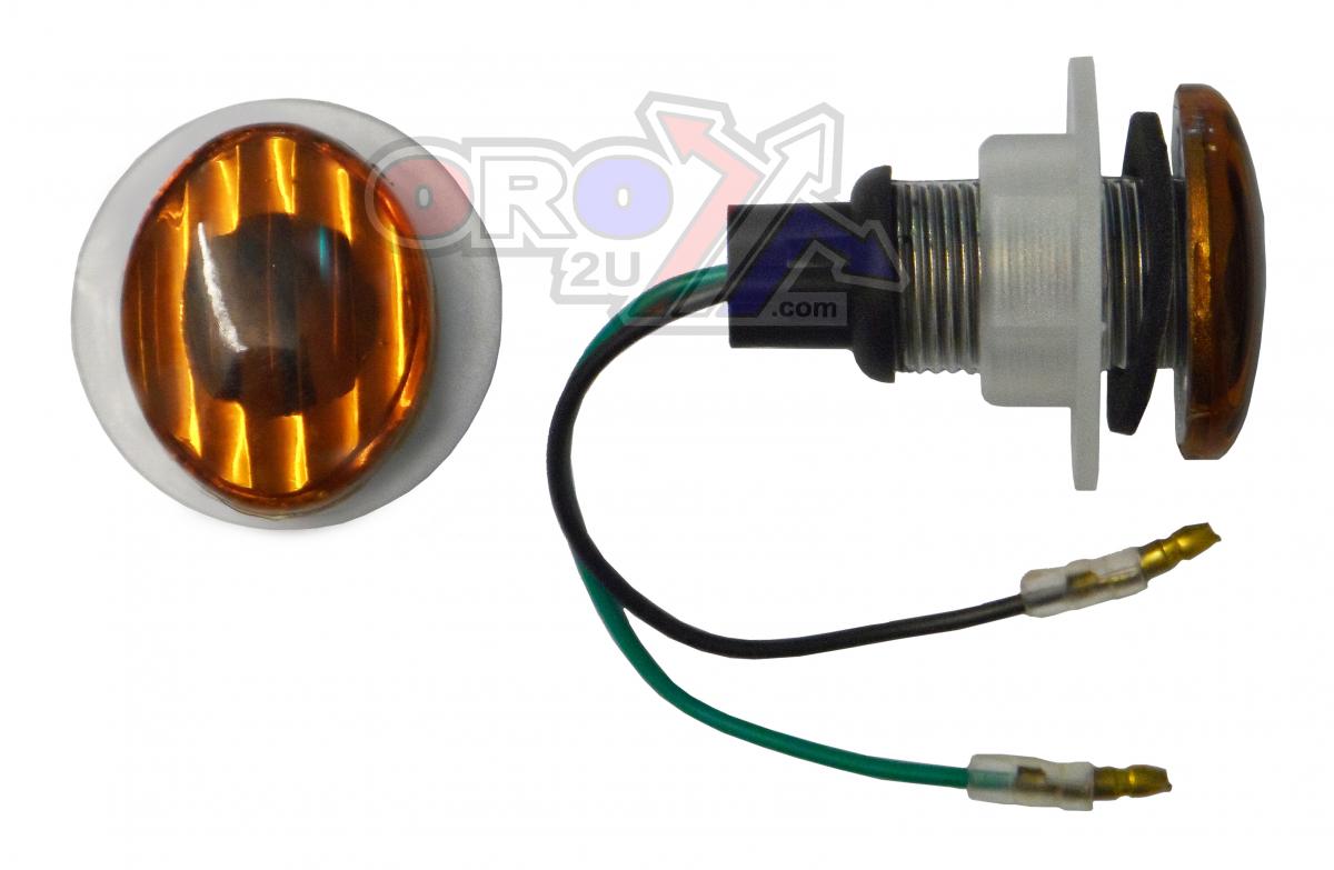 UNIVERSAL FLUSH MOUNT INDICATORS, SMOKE LENS, PAIR, CAT EYE 37X30mm