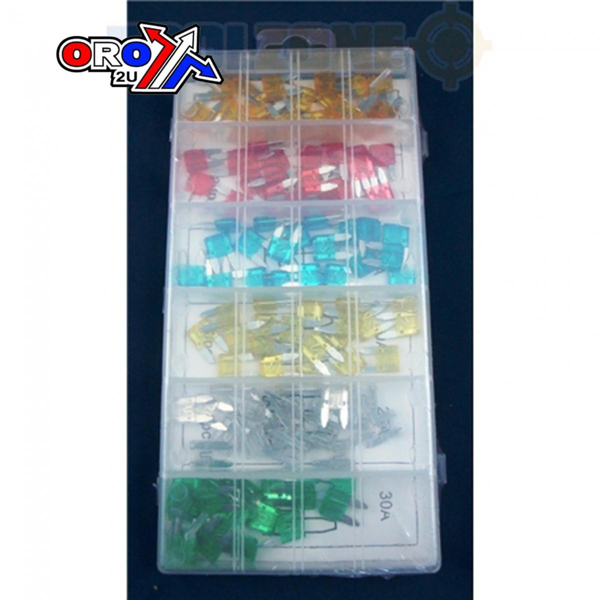 120Pc MINI FUSES IN ASSORT BOX, X20 OF EACH