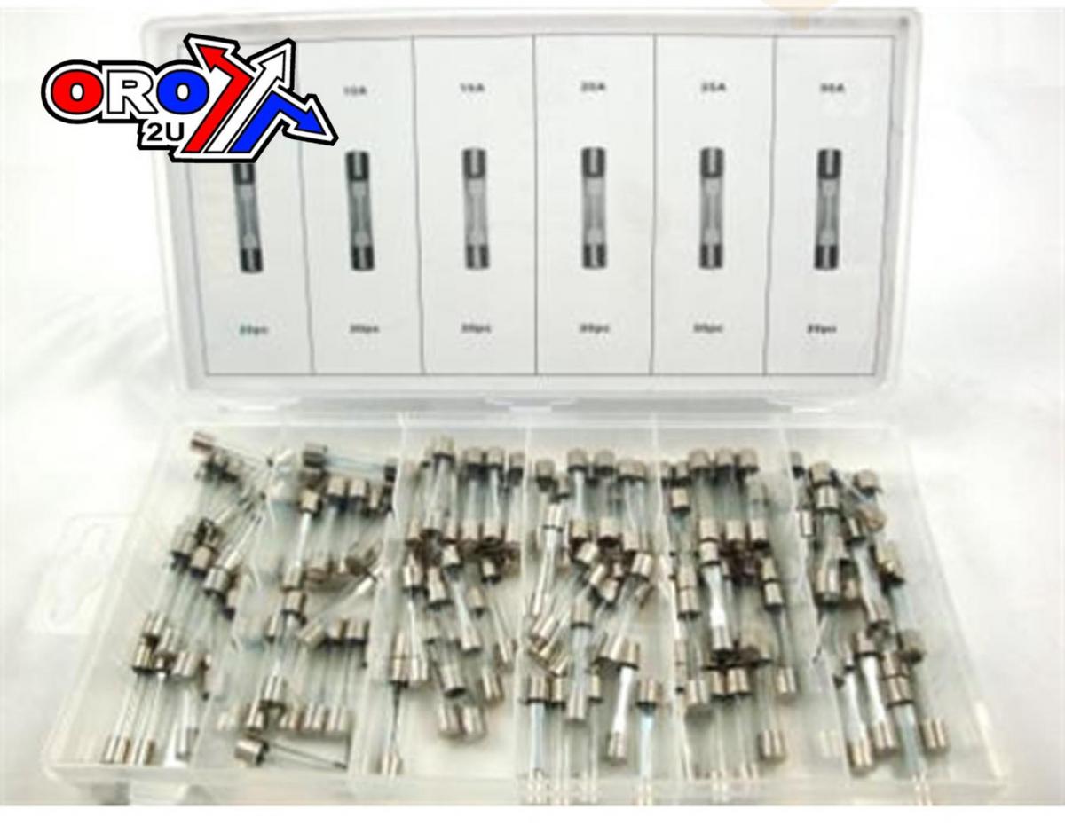 120Pc GLASS FUSE IN ASSORT BOX, X20 OF EACH