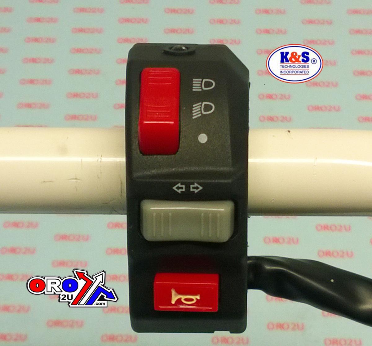 UNIVERSAL HANDLEBAR SWITCH, DIP BEAM/TURN SIGNAL/HORN, HIGH BEAM LED INDICATOR