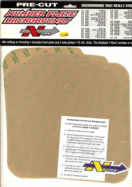 CLEAR BACKGROUNDS SUZUKI RM125/250 1986-1988
