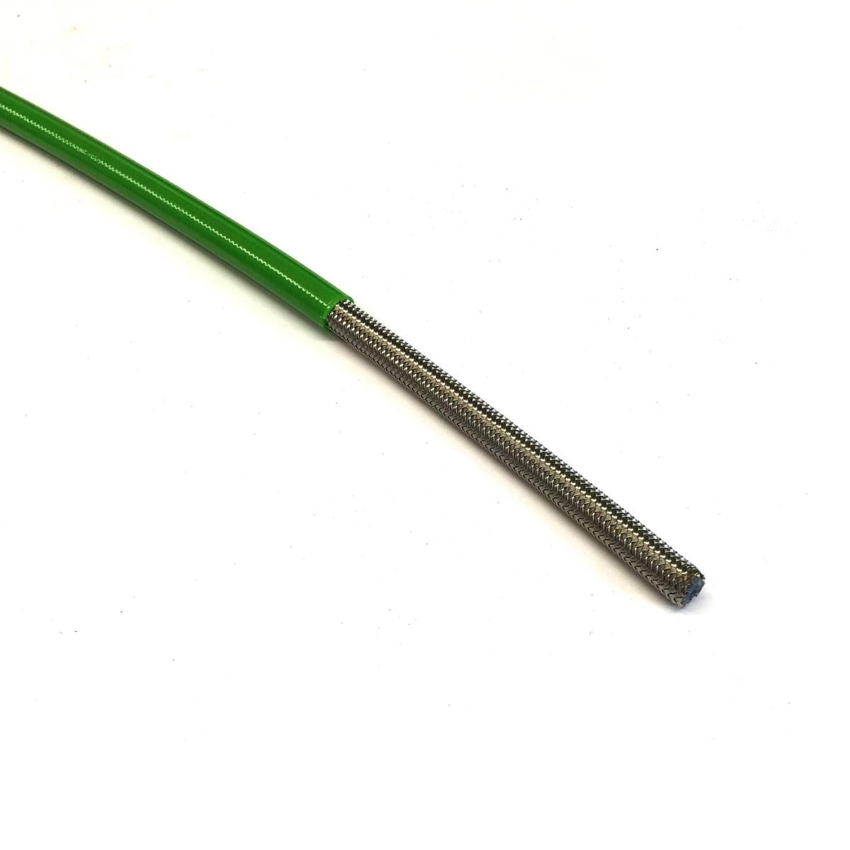 KX GREEN HOSE 1 METER, S/STEEL BRAIDED HOSE, 600-03GN / PTFE / PVC COVERED