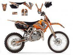 KTM SX85 2004-2005 TRIBAL SKULL2 DECAL KIT, BLACKBIRD FULL TEAM KIT
