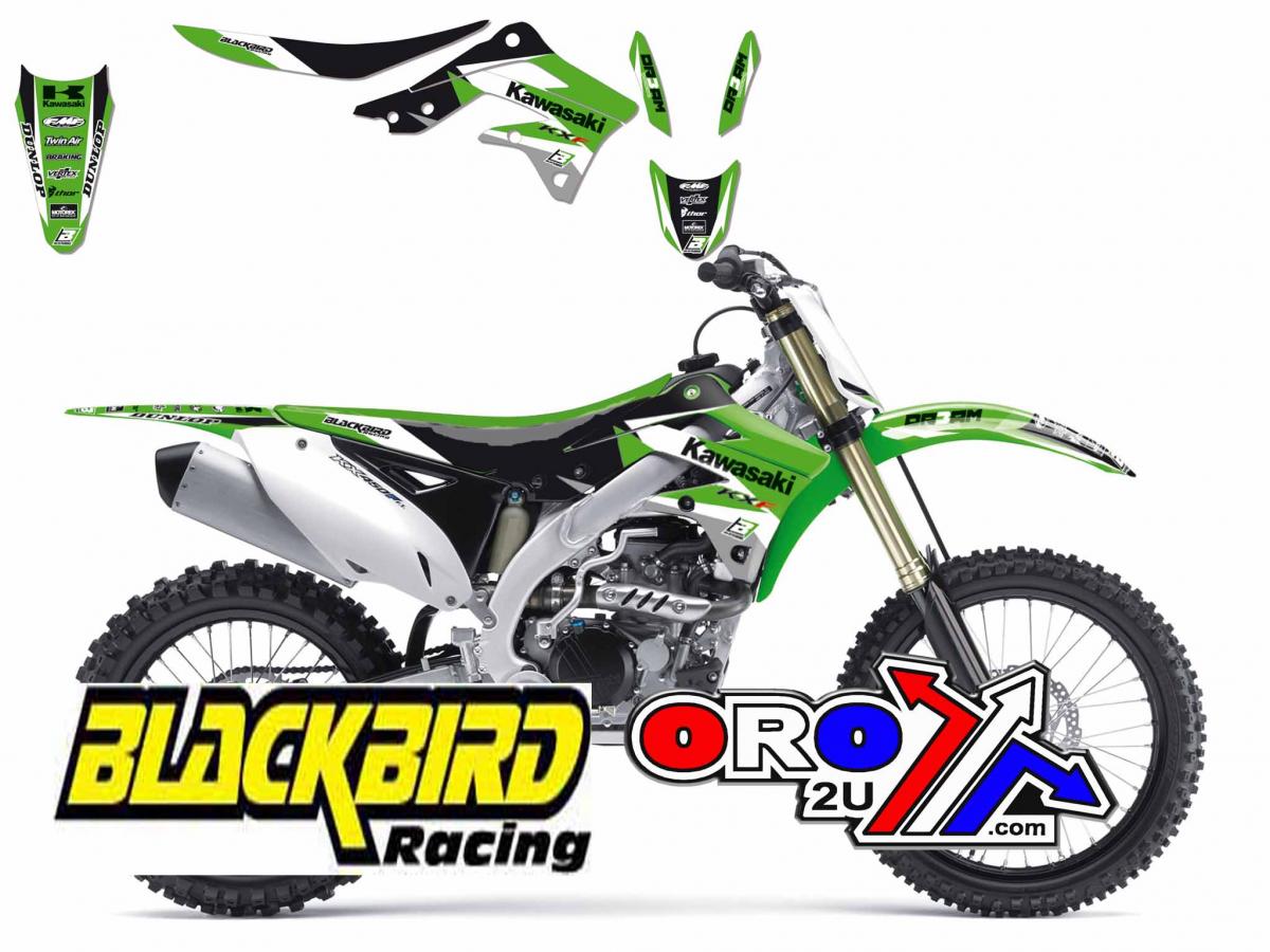 KAWASAKI KX-F450 2012-2015 DREAM 3 FULL DECAL KIT, BLACKBIRD