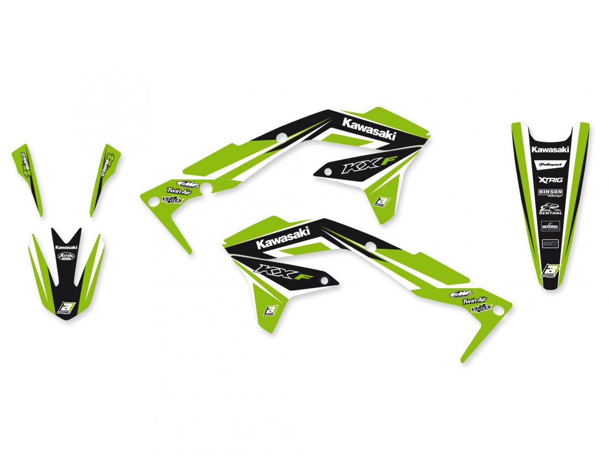 KAWASAKI KX-F450 2016-2018 DREAM 4 FULL DECAL KIT, BLACKBIRD