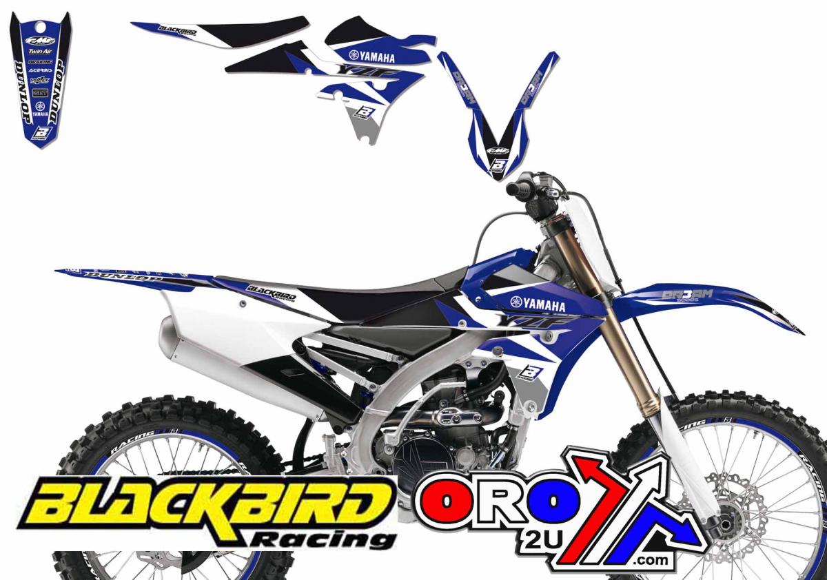 YAMAHA YZ-F250 2014-2018, YZ-F450 2014-2017, DREAM 3 DECAL KIT, BLACKBIRD